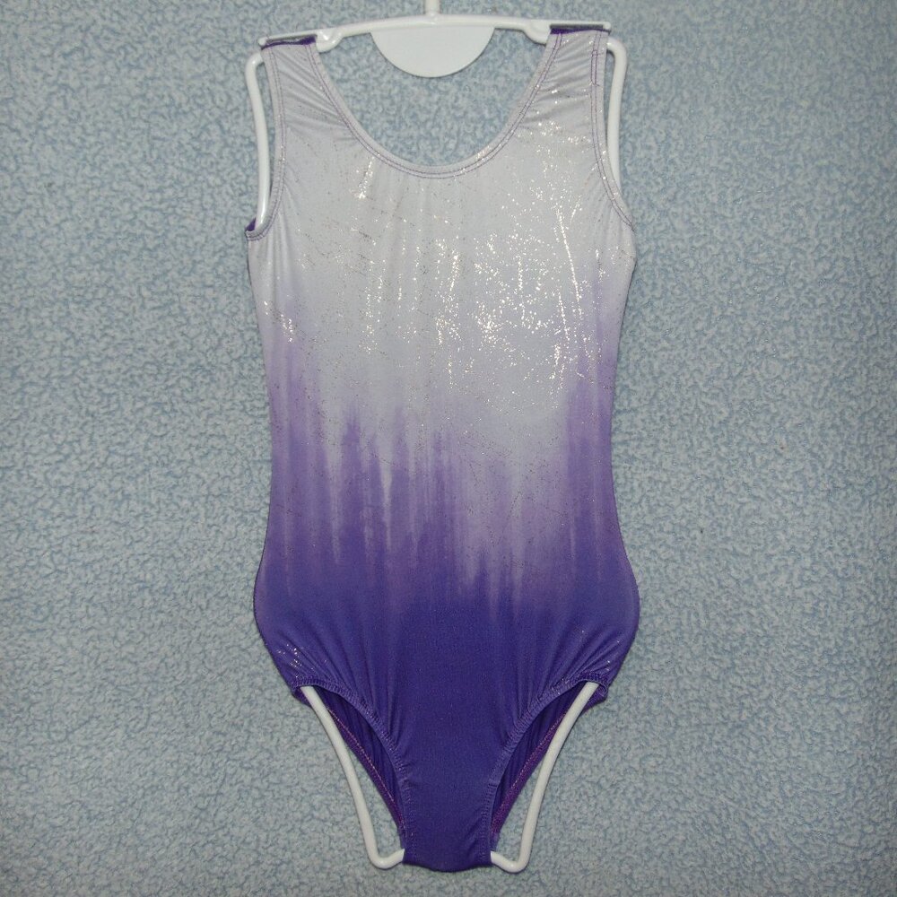 White Purple Ombre Gold Leotard 10